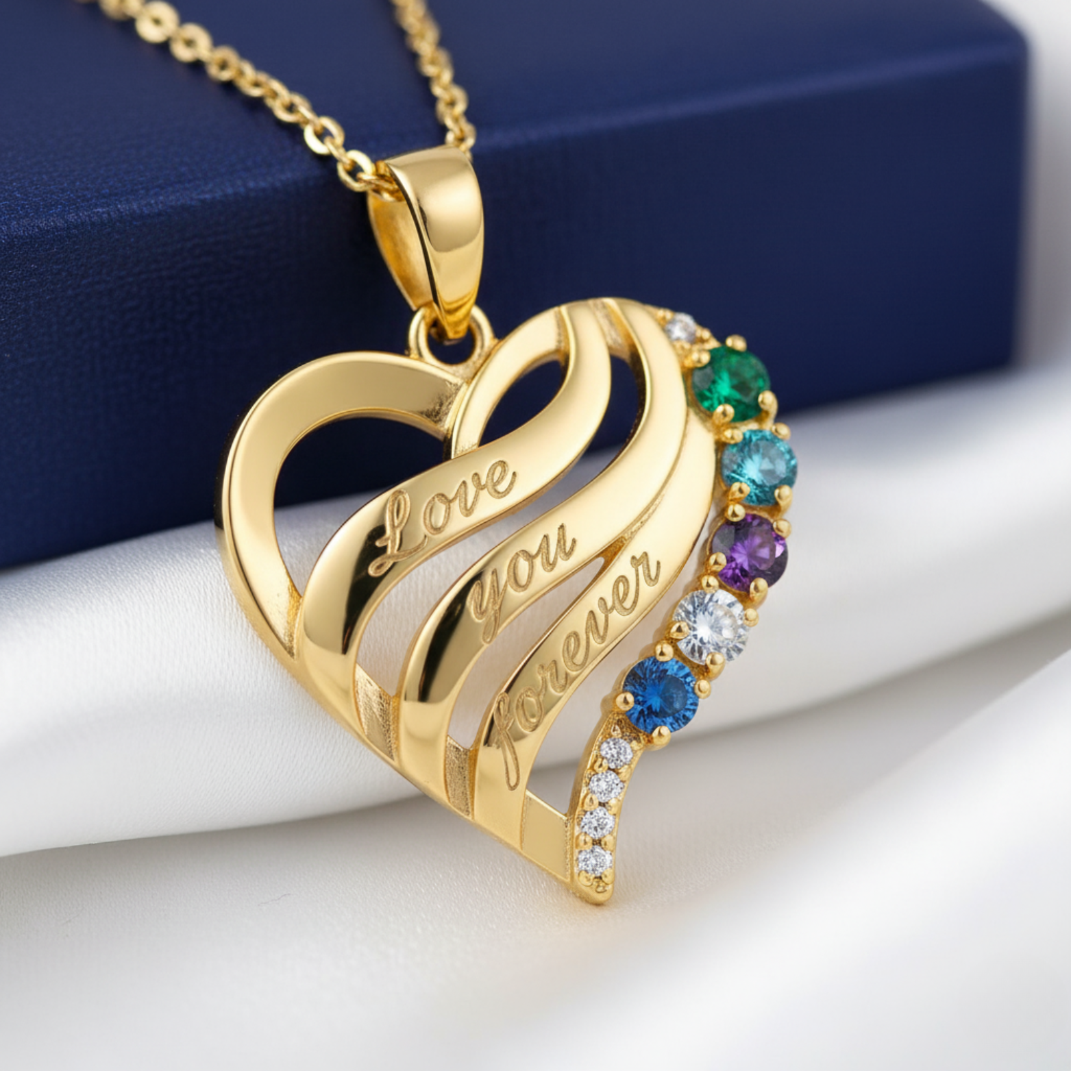 The Perfect Personalized Gift: Heart Necklace with Birthstones