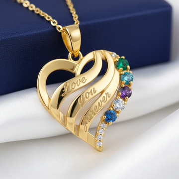 The Perfect Personalized Gift: Heart Necklace with Birthstones