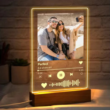 Personalized Spotify Music Photo Plaque with LED Night Light